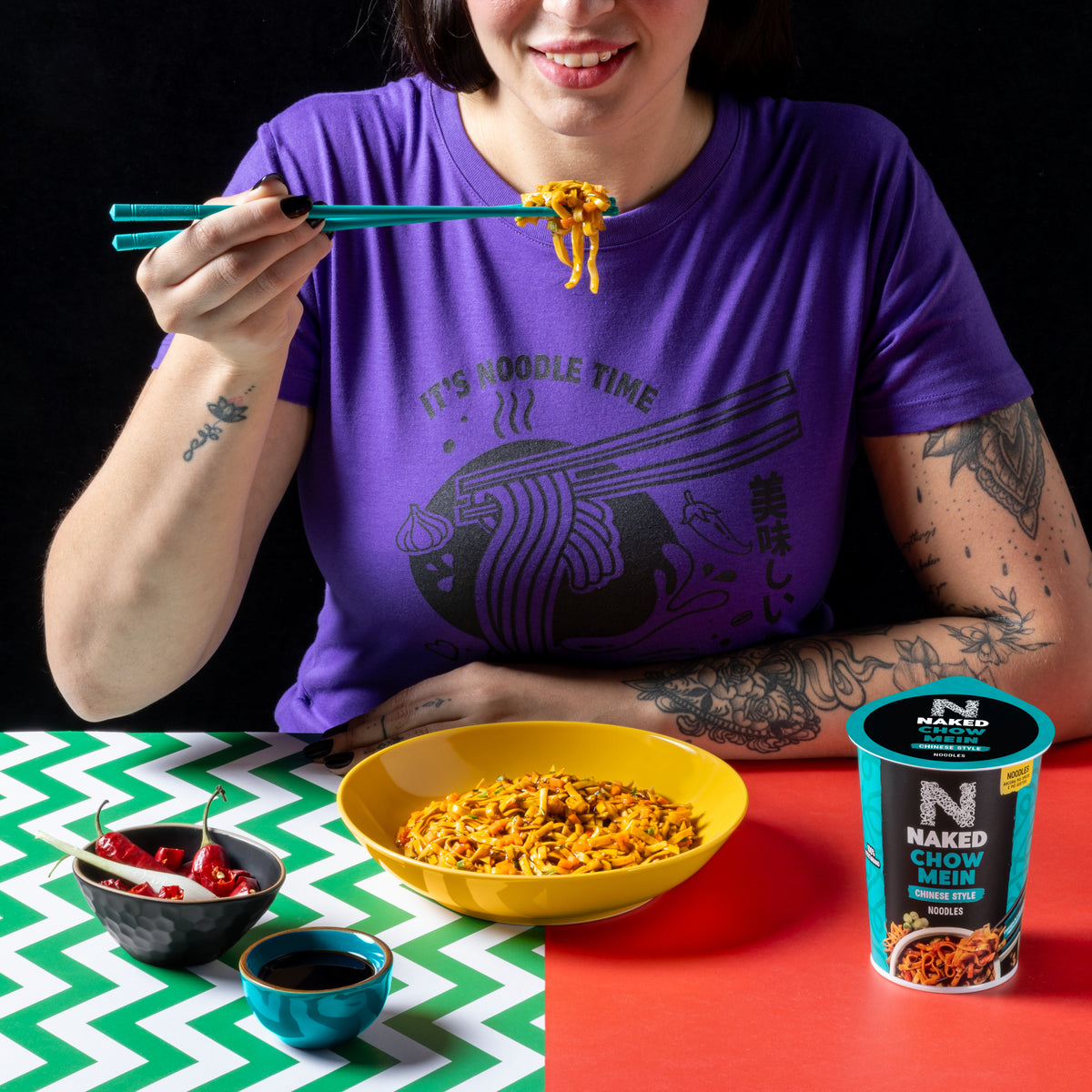 Noodle Cinesi Chow Mein Naked Noodles - Confezione Da 12 Porzioni Da 78g